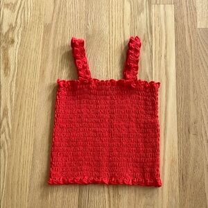 Kids Red Smocked Tank Top